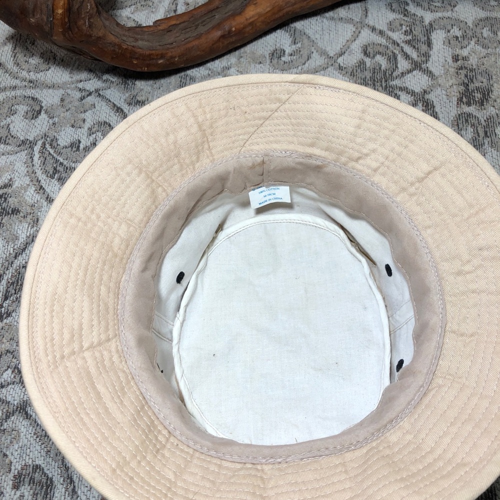 Beige Fishing Bucket Hat with Fun Patches - Picture 7 of 8